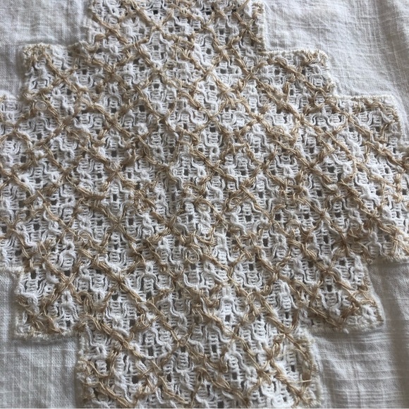 (Free People) Cream/Tan Crochet Tunic with Sexy Back - MEDIUM - Picture 4 of 6